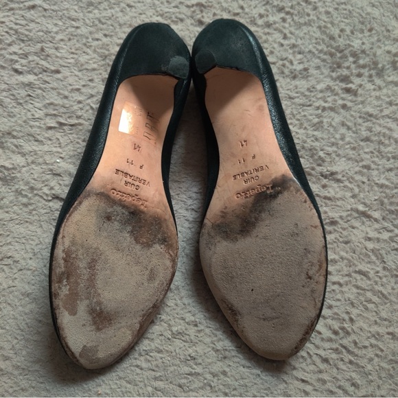 Repetto Black Suede Kitten Heel Shoes Pumps Size 41 Suede Bow Ballet Leather - Picture 5 of 7